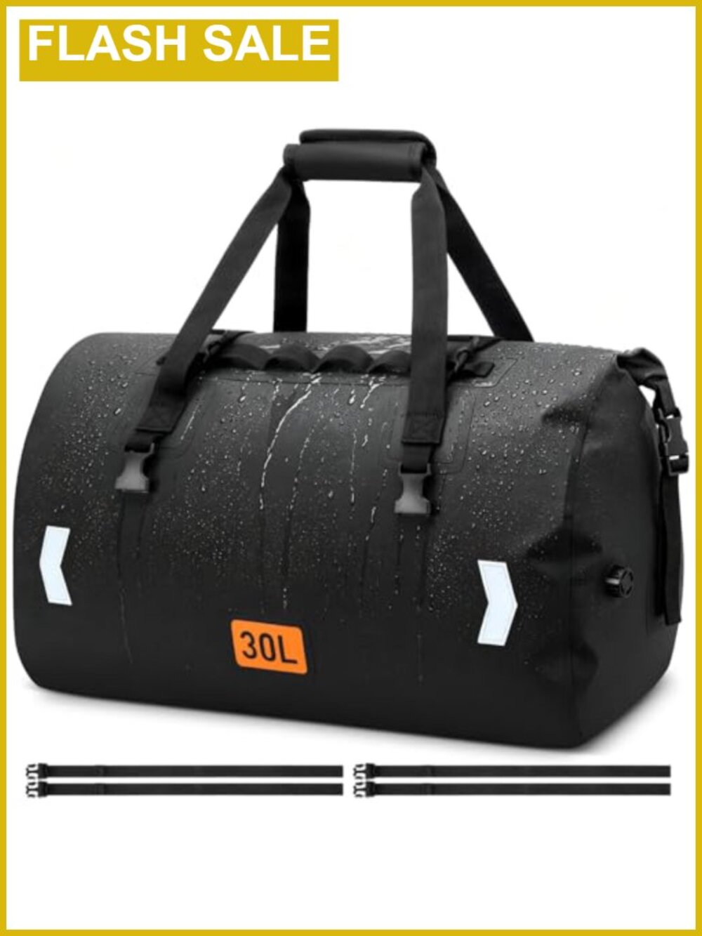 Waterproof Motorcycle Dry Bag 30L Roll-Top Tail Bag with Air Valve